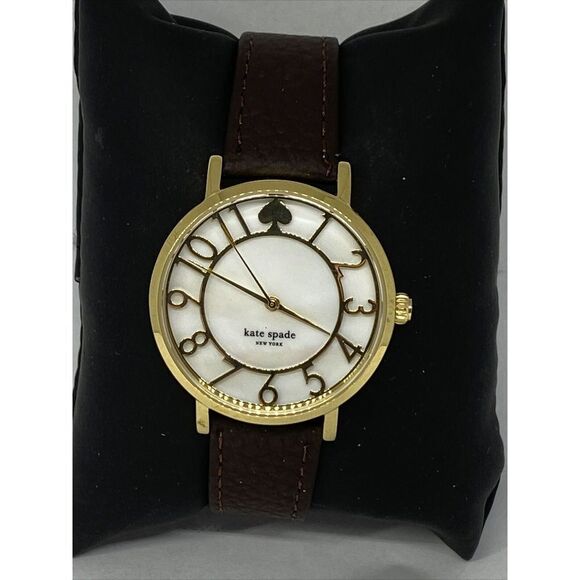 Kate Spade New York 0780 Women Brown Leather White Analog Dial Wrist Watch XX573 - Picture 1 of 12